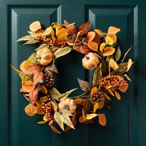 Artificial Pumpkin Wreath - Multicolor image