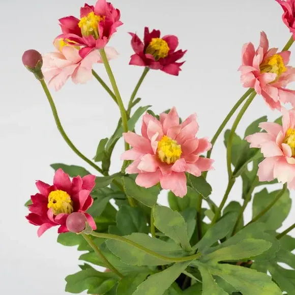 Artificial Pyrethrum Daisy Plant - Pink, Terracotta