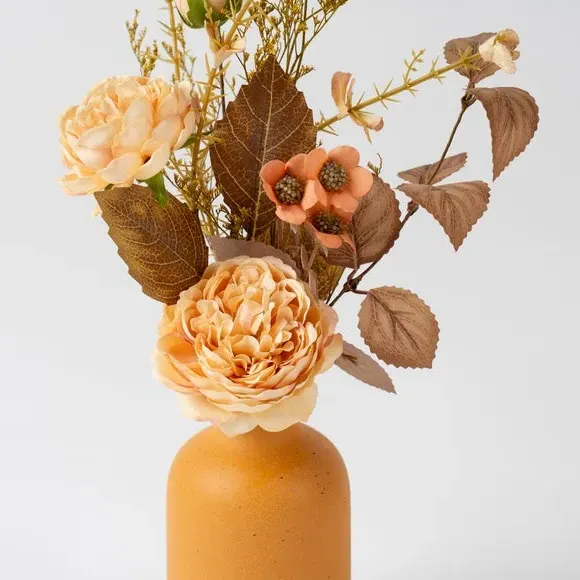 Artificial Rose Arrangement - Peach, Ceramic