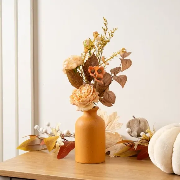 Artificial Rose Arrangement - Peach, Ceramic image