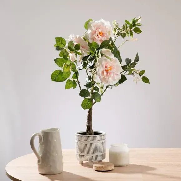 Artificial Rose Tree with Real Touch - Pink image