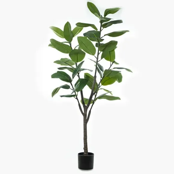 Artificial Rubber Tree with Pot - Green