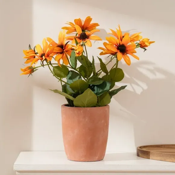 Artificial Rudbeckia Plant - Orange, Terracotta image
