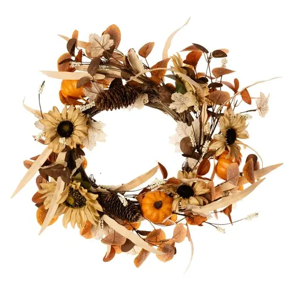 Artificial Sunflower Wreath - Multicolor