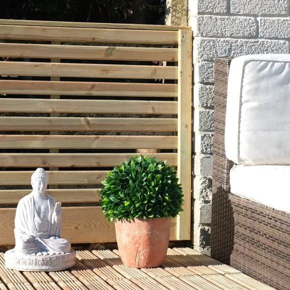 Artificial Topiary Ball with Pot - Green, Terracotta image