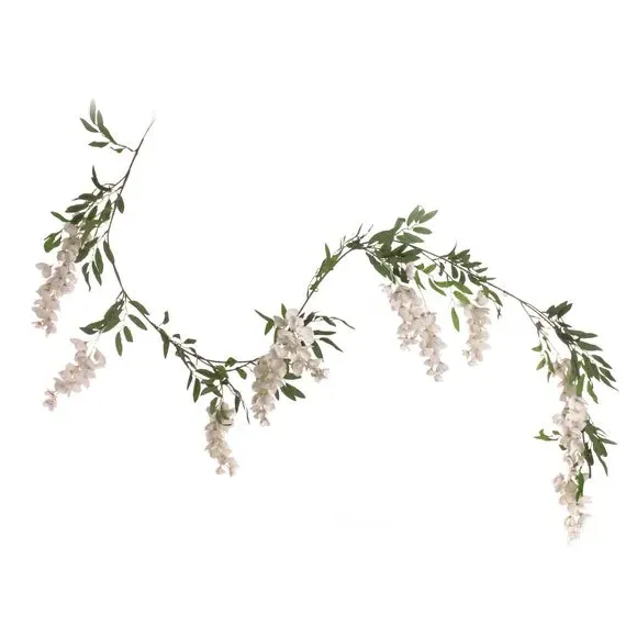 Artificial Wisteria Garland - White