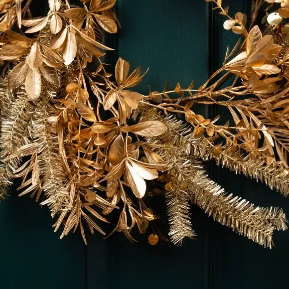 Artificial Wreath Metallic Design - Gold