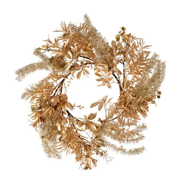 Artificial Wreath Metallic Design - Gold