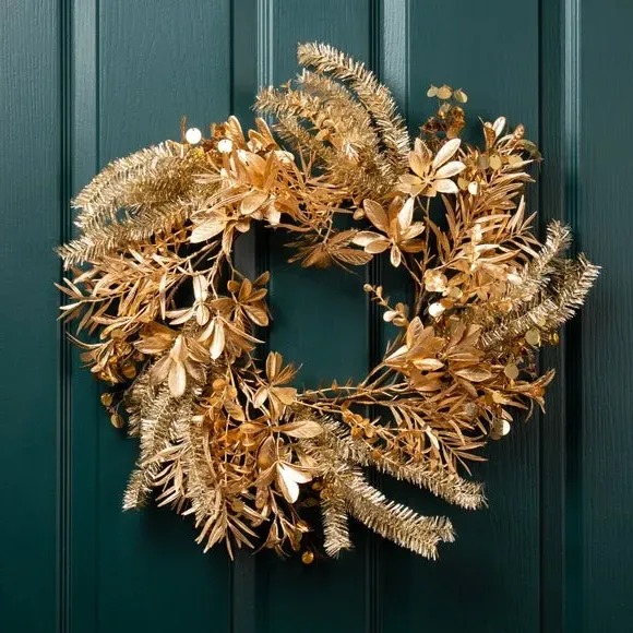 Artificial Wreath Metallic Design - Gold image