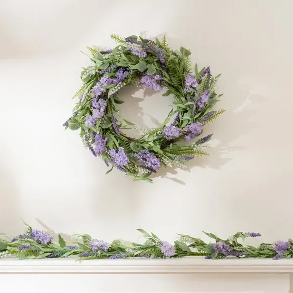 Artificial Wreath with Hyacinth - Purple, Mixed image