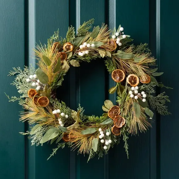 Artificial Wreath with Orange Slices - Green image