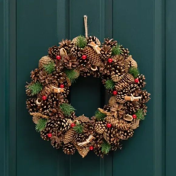 Artificial Wreath with Pinecones - Red Berries image