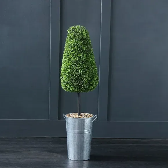 Conical Artificial Boxwood Topiary - Green image