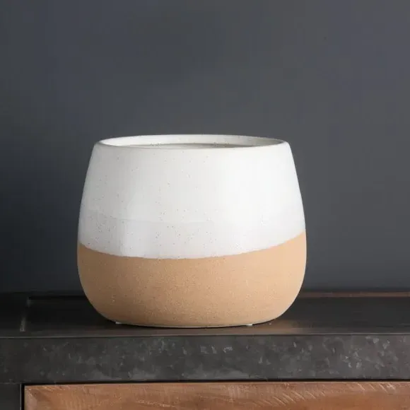 Curved Plant Pot - Multicolor, Two Tone Design image
