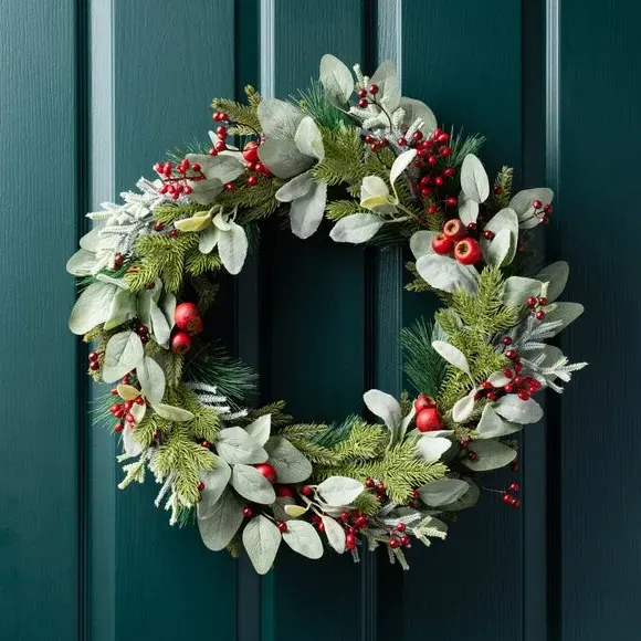 Eucalyptus & Berry Wreath - Red, Artificial image