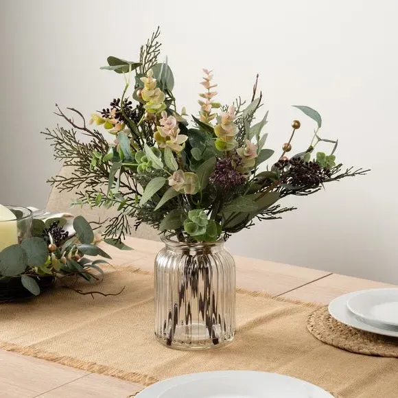 Eucalyptus Bouquet with Vase - Green, Glass image