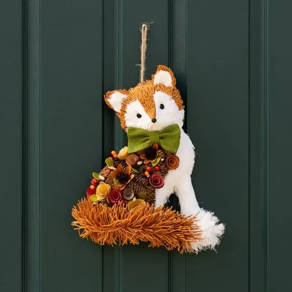 Fox Hanging Decoration - Multicolor, Straw