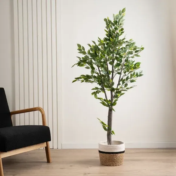 Mini Ficus Tree with Pot - Green, Artificial image