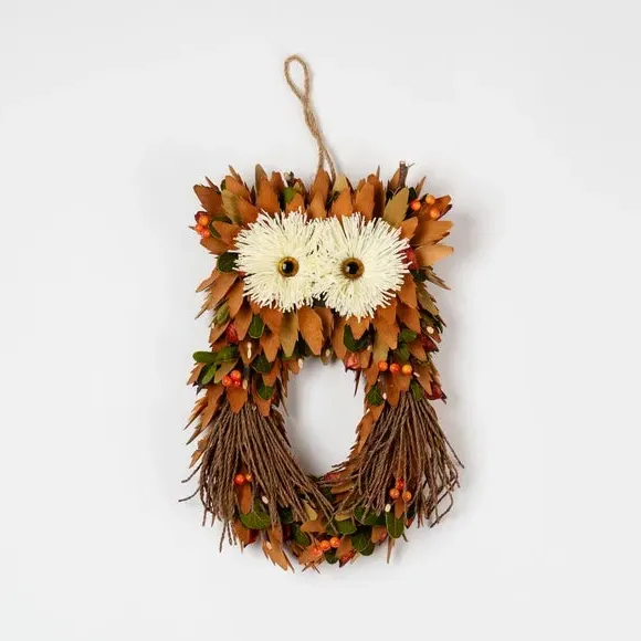 Owl Hanging Decoration - Multicolor, Straw
