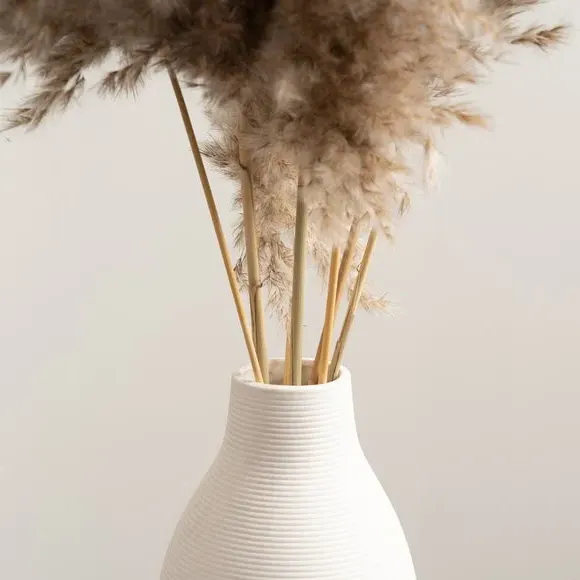 Pampas Grass Arrangement - Green, Ceramic Vase