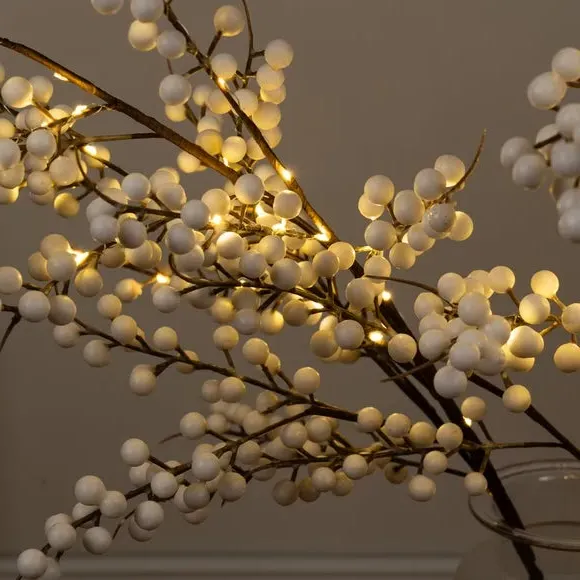 Pre-lit Berry Branch - White, Artificial