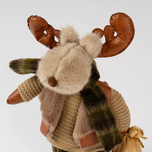 Reindeer Ornament Decoration - Brown, Plush