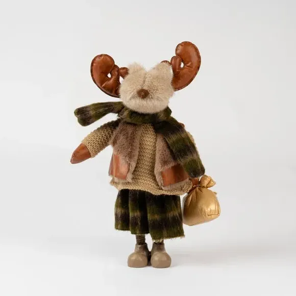 Reindeer Ornament Decoration - Brown, Plush