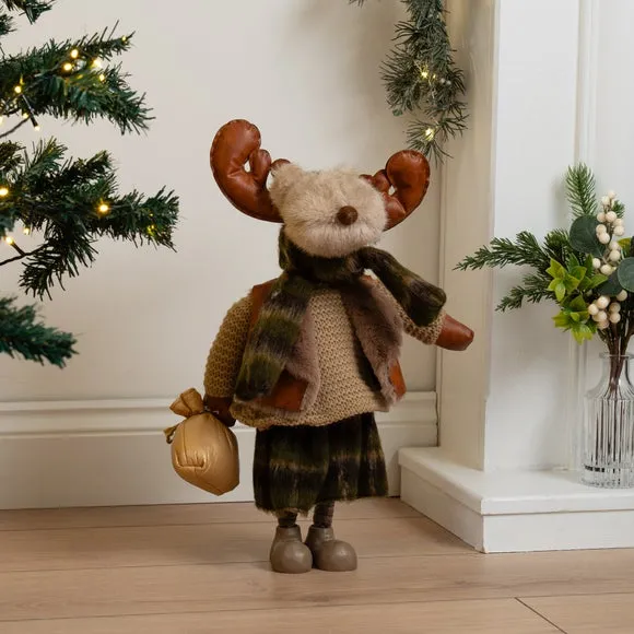 Reindeer Ornament Decoration - Brown, Plush image
