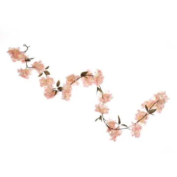 Set of 2 Artificial Blossom Garlands - Peach Pink
