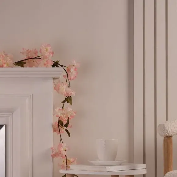 Set of 2 Artificial Blossom Garlands - Peach Pink image