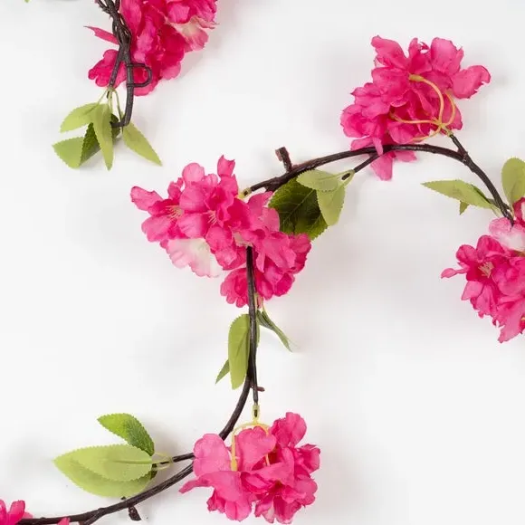 Set of 2 Artificial Blossom Garlands - Pink