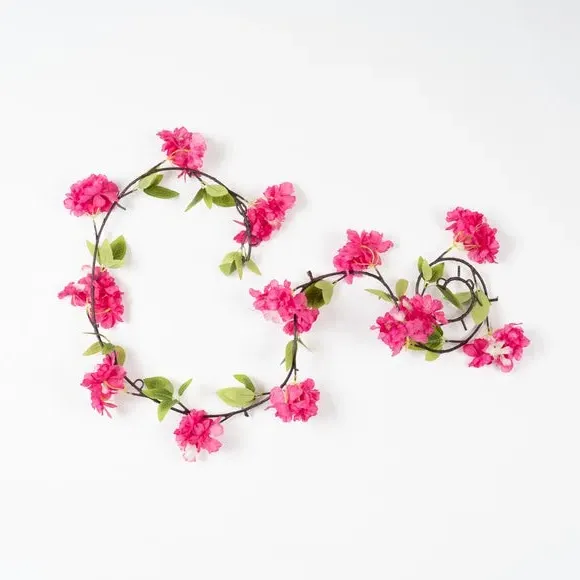 Set of 2 Artificial Blossom Garlands - Pink