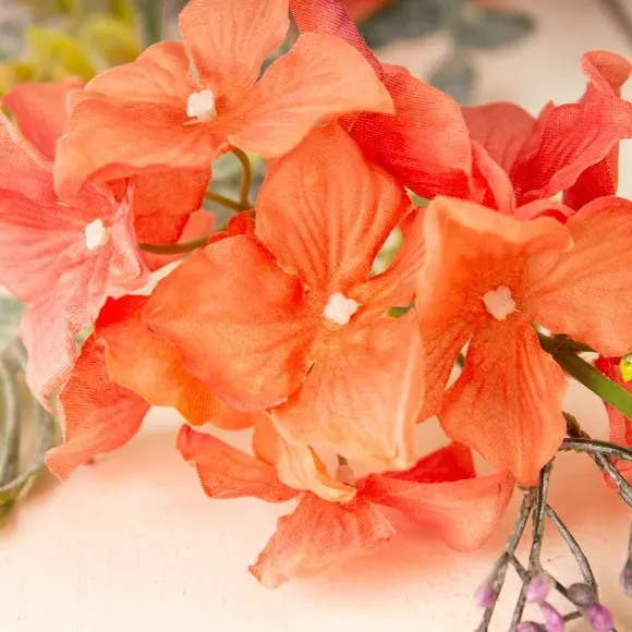Set of 2 Artificial Garlands - Coral, Hydrangea