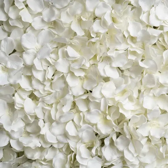 Set of 2 Artificial Hydrangea Wall Panels - White