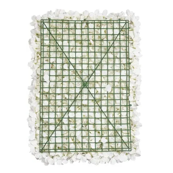 Set of 2 Artificial Hydrangea Wall Panels - White