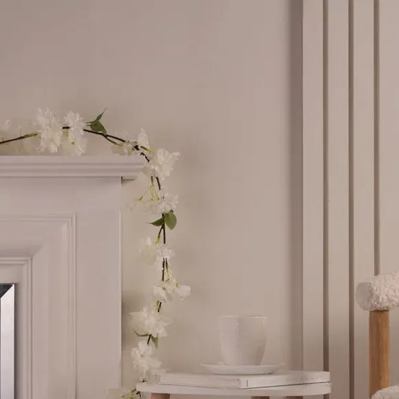 Set of 2 Cherry Blossom Garlands - White