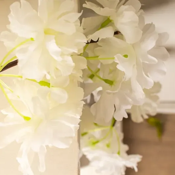 Set of 2 Cherry Blossom Garlands - White