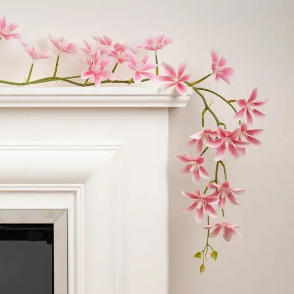 Set of 2 Magnolia Flower Garlands - Pink