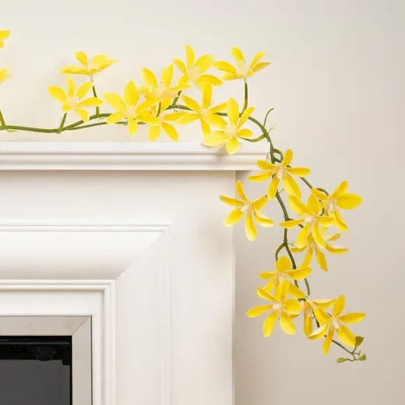 Set of 2 Magnolia Flower Garlands - Yellow