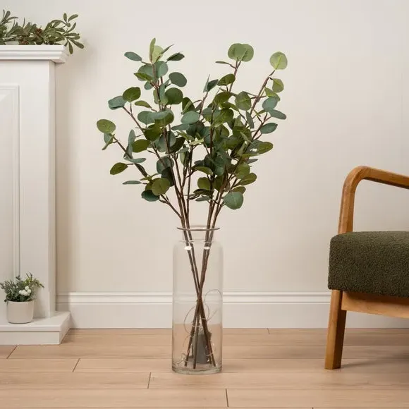 Set of 2 Pre-lit Eucalyptus Branches - Green