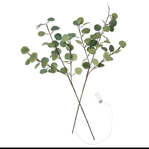 Set of 2 Pre-lit Eucalyptus Branches - Green