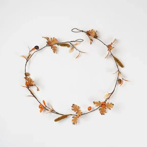 Set of 3 Artificial Acorn Garlands - Orange