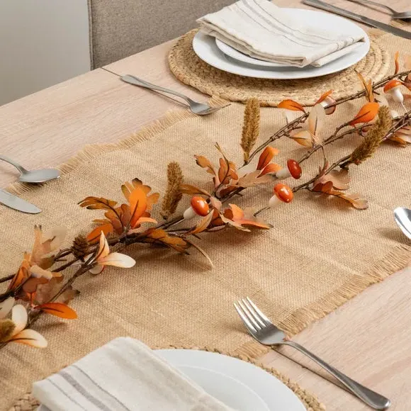 Set of 3 Artificial Acorn Garlands - Orange image