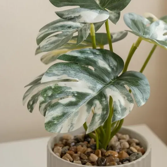Set of 3 Artificial Plants - Green, Ceramic