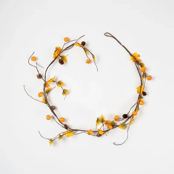 Set of 3 Artificial Pumpkin Garlands - Yellow