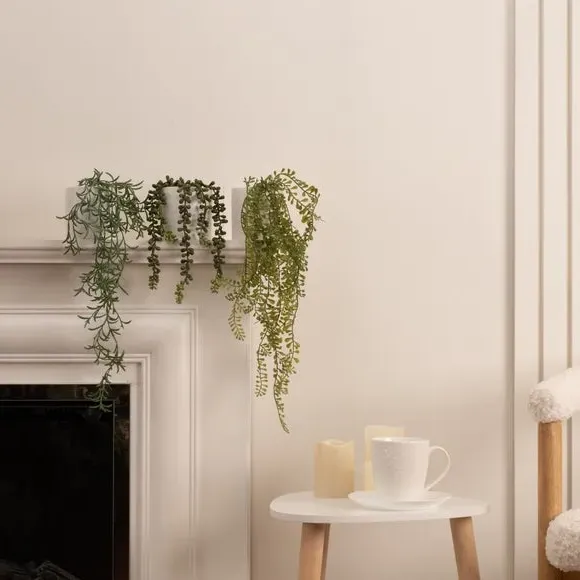 Set of 3 Artificial Trailing Plants - White Ceramic image