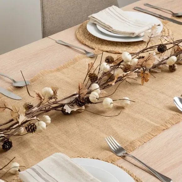 Set of 3 Autumn Garlands with Pumpkins - Cream image