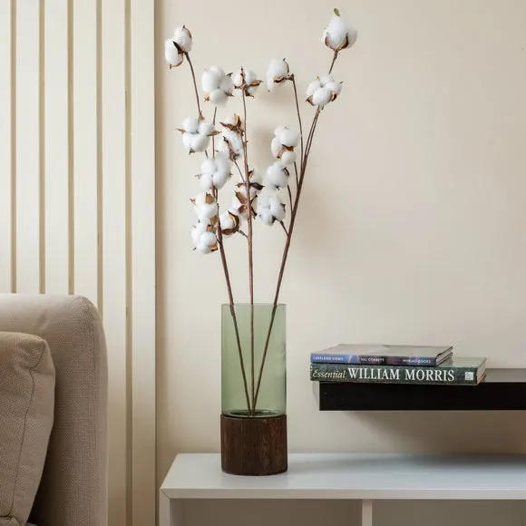 Set of 3 Cotton Ball Branches - White, Artificial image