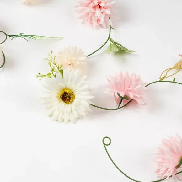 Set of 6 Artificial Flower Garlands - Pink