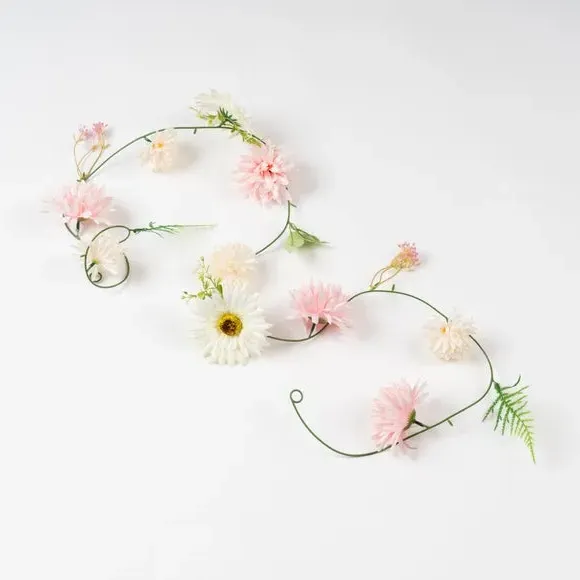 Set of 6 Artificial Flower Garlands - Pink